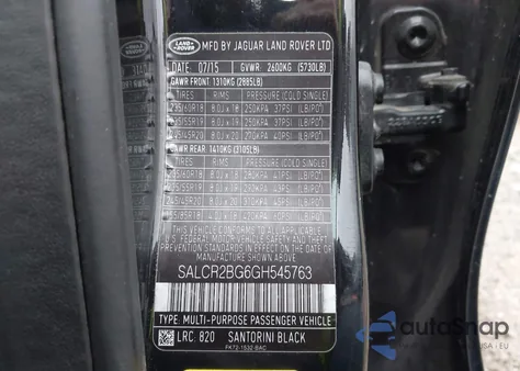 2016 Land Rover Discovery Sport Hse from USA, damaged, VIN SALCR2BG6GH545763